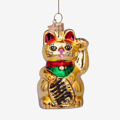 vondels- julepynt- guld lykke kat