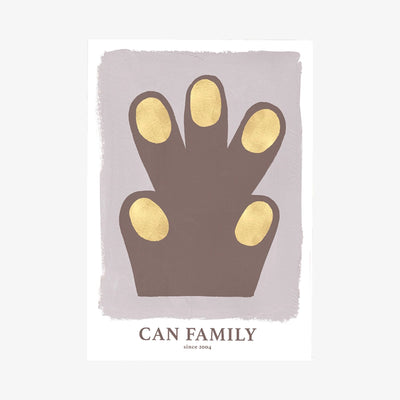 CAN family- hand paw- brun - plakat