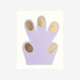 Hand paw handpainted grey lavender //