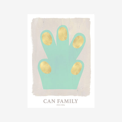 can family- hand paw- plakat- mint