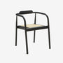 AHM Chair Stained Navy blue with rattan seat //