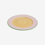 Tricolor Dinner Plate // Pink, Beige &amp; Red 
