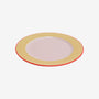 Tricolore Dinner Plate //  Beige, Pink & Green