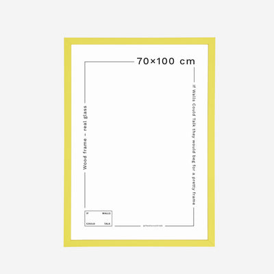 if walls could talk- yellow strike ramme- 70x100cm- rigtigt glas 