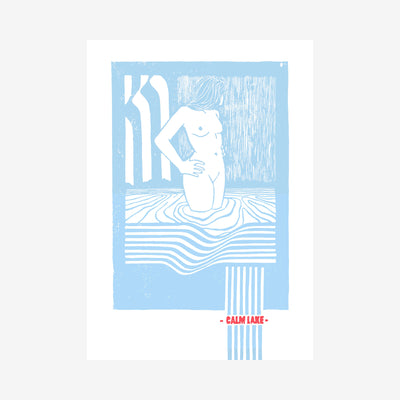 Studio Aarhus soft blue lake plakat