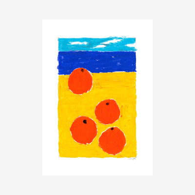 Nina Flagstad Kvorning Oranges on the beach plakat